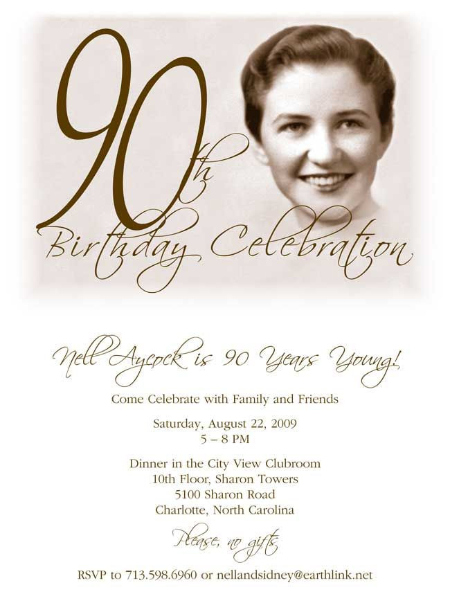 Best ideas about 90 Birthday Invitations
. Save or Pin 90th Birthday Party Invitation Now.