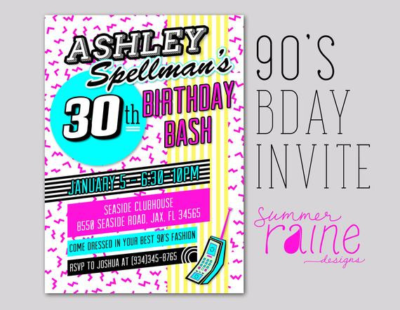 Best ideas about 90 Birthday Invitations
. Save or Pin 90 s Invitation Printable Digital Birthday party Now.