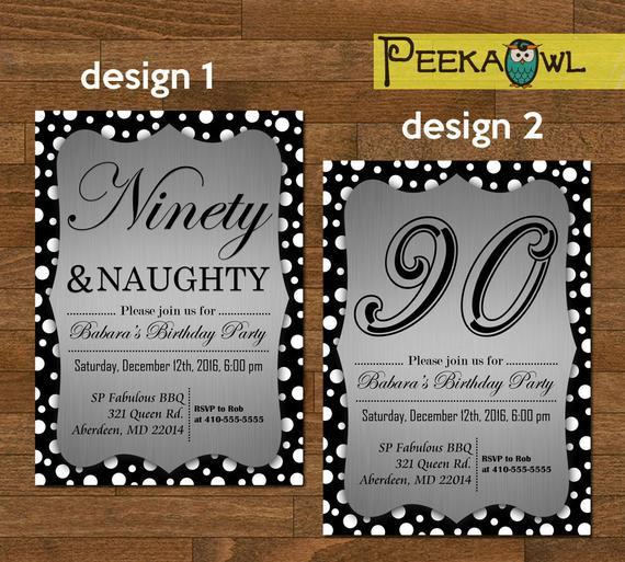 Best ideas about 90 Birthday Invitations
. Save or Pin Printable DIY 90th Birthday Invitation card Dots 90th Now.