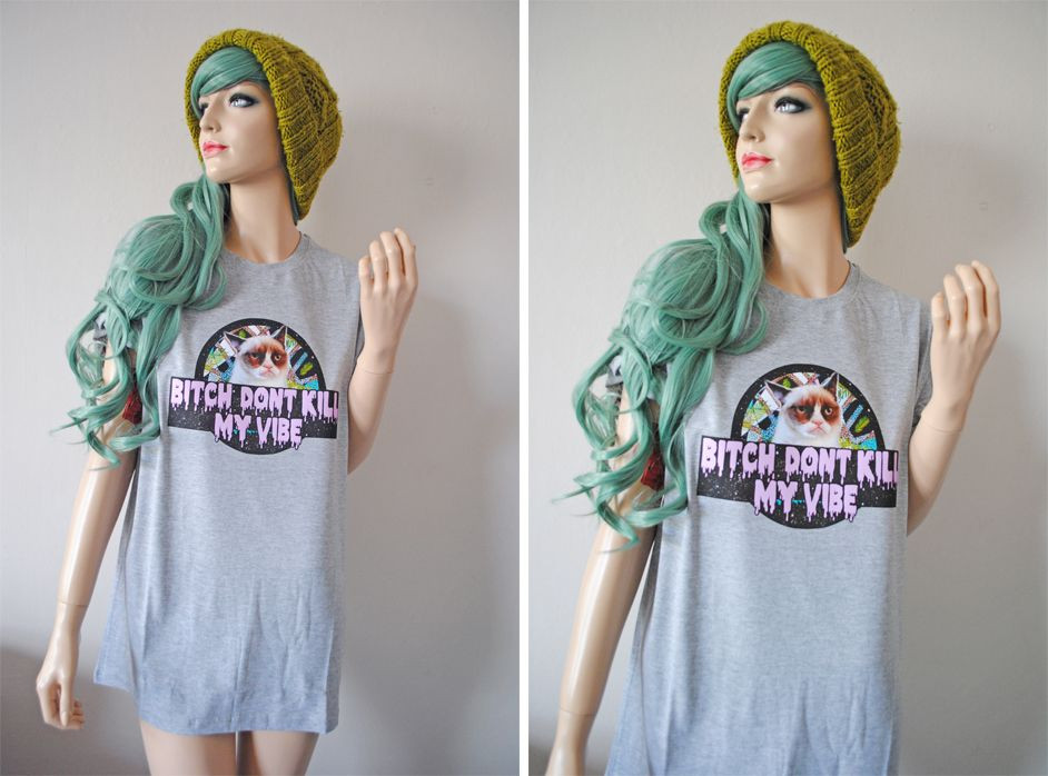 Best ideas about 90'S Short Hairstyles
. Save or Pin DONT KILL MY VIBE CAT Grey Pastel Goth Aztec 90 s T Shirt Now.