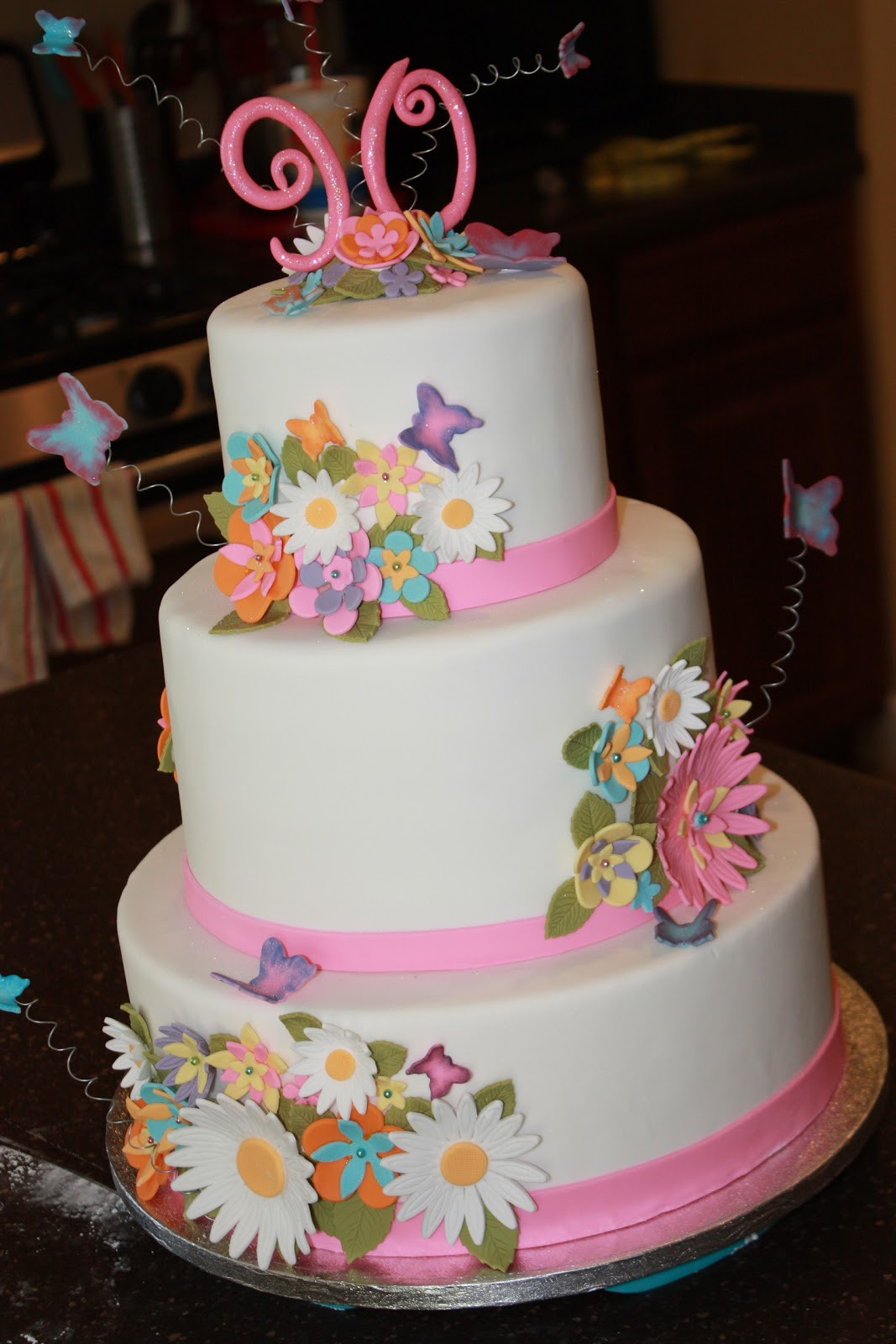 Best ideas about 90th Birthday Cake
. Save or Pin The Good Apple Flowers and Butterflies 90th Birthday Cake Now.