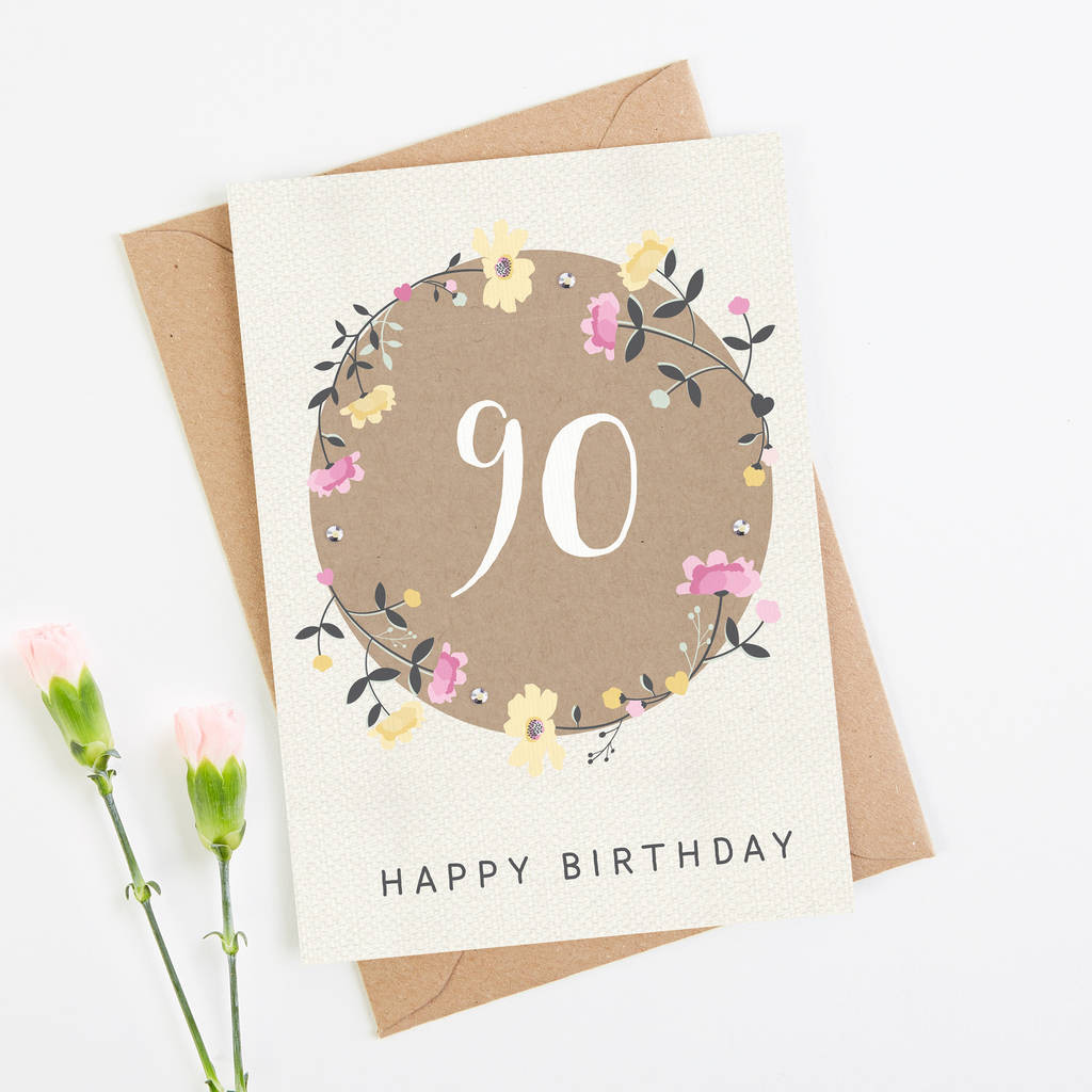 Best ideas about 90th Birthday Card
. Save or Pin 90th birthday card floral by norma&dorothy Now.