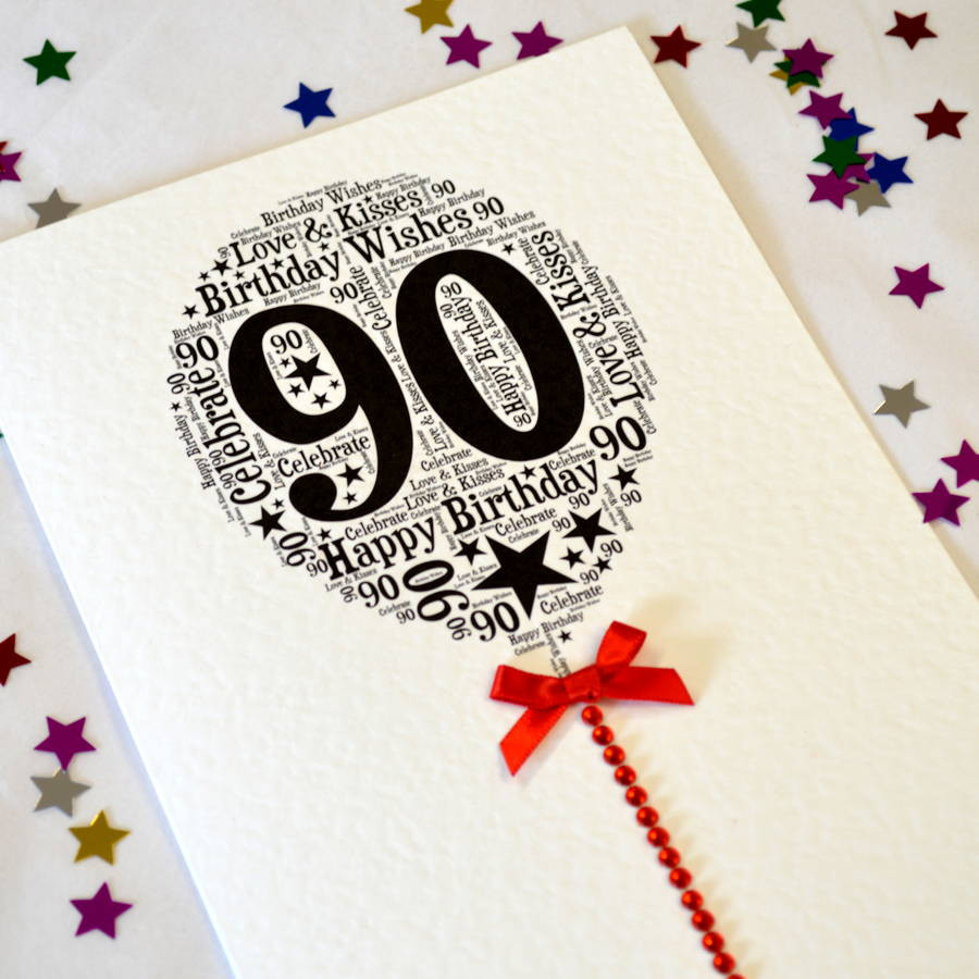 Best ideas about 90th Birthday Card
. Save or Pin 90th happy birthday balloon sparkle card by sew very Now.