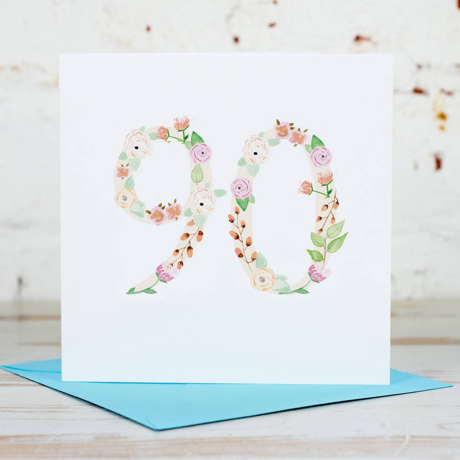Best ideas about 90th Birthday Card
. Save or Pin floral 90th birthday card by yellowstone art boutique Now.