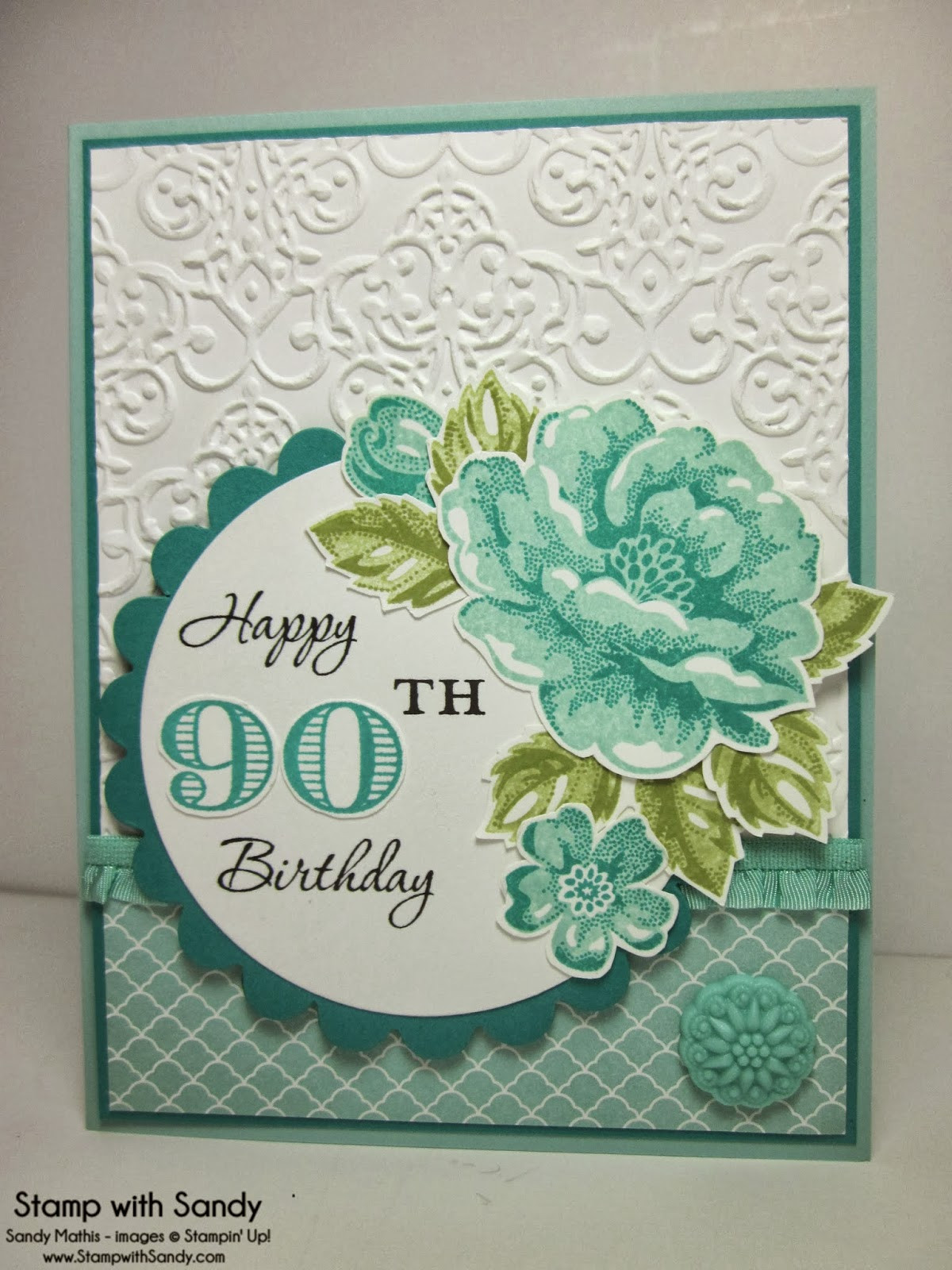 Best ideas about 90th Birthday Card
. Save or Pin Stamp with Sandy Stippled Blossoms 90th Birthday for The Now.
