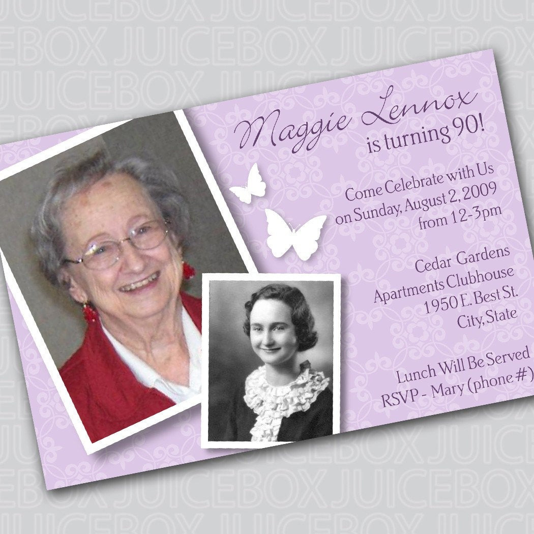 Best ideas about 90th Birthday Invitations
. Save or Pin Birthday Invitation Digital Card 90th Birthday Now.