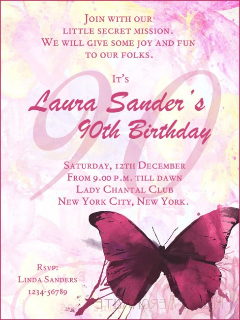 Best ideas about 90th Birthday Invitations
. Save or Pin 90th Birthday Invitation Wording 365greetings Now.