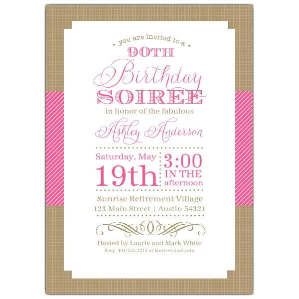 Best ideas about 90th Birthday Invitations
. Save or Pin Nashville Pink 90th Birthday Invitations Now.