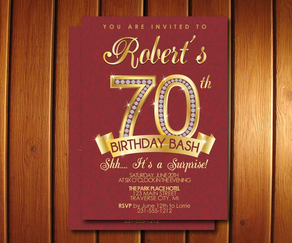 Best ideas about Adult Birthday Invitations
. Save or Pin 70th Birthday Invitation Adult Birthday Party Invitation Now.