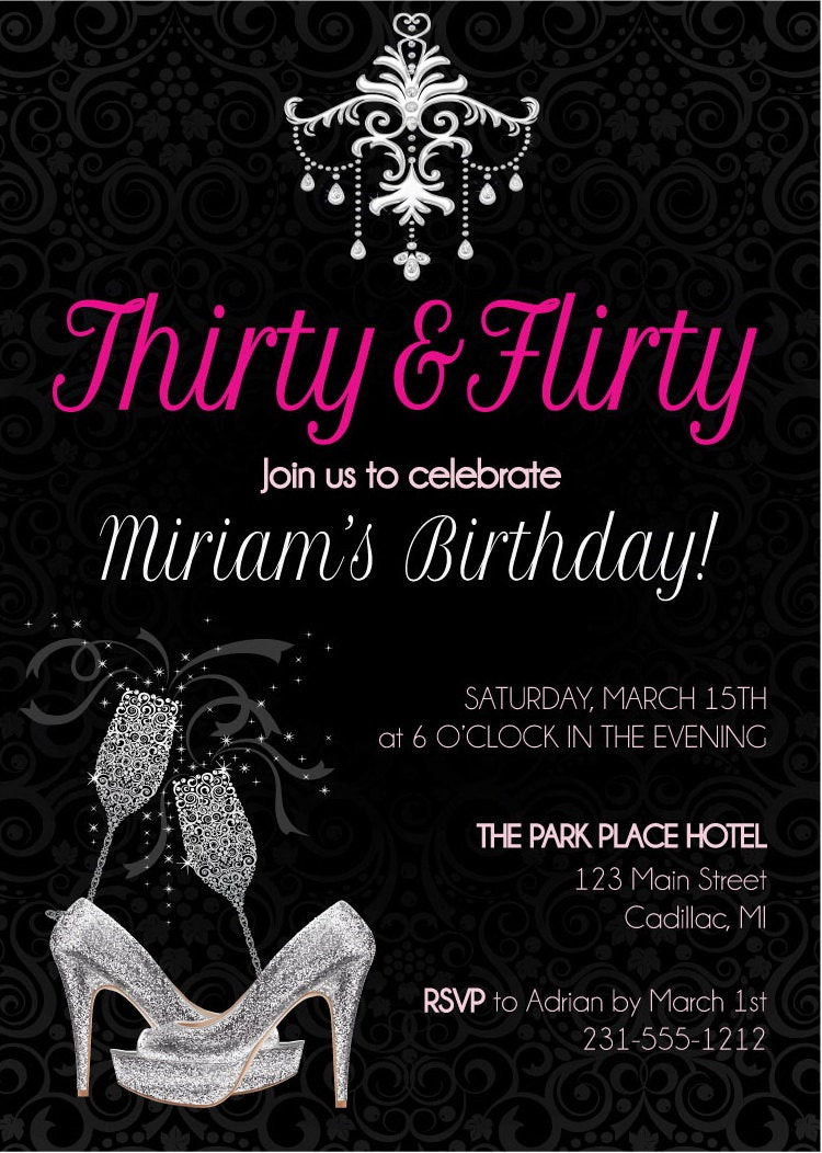 Best ideas about Adult Birthday Invitations
. Save or Pin Thirty and Flirty Adult Birthday Invitation Adult Birthday Now.