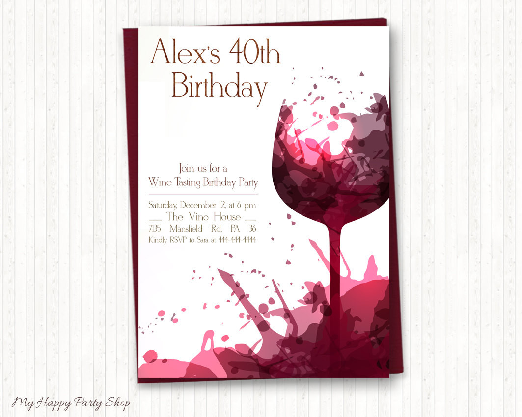 Best ideas about Adult Birthday Party Invitations
. Save or Pin Wine Birthday Invitations Adult Birthday Wine Tasting Adult Now.