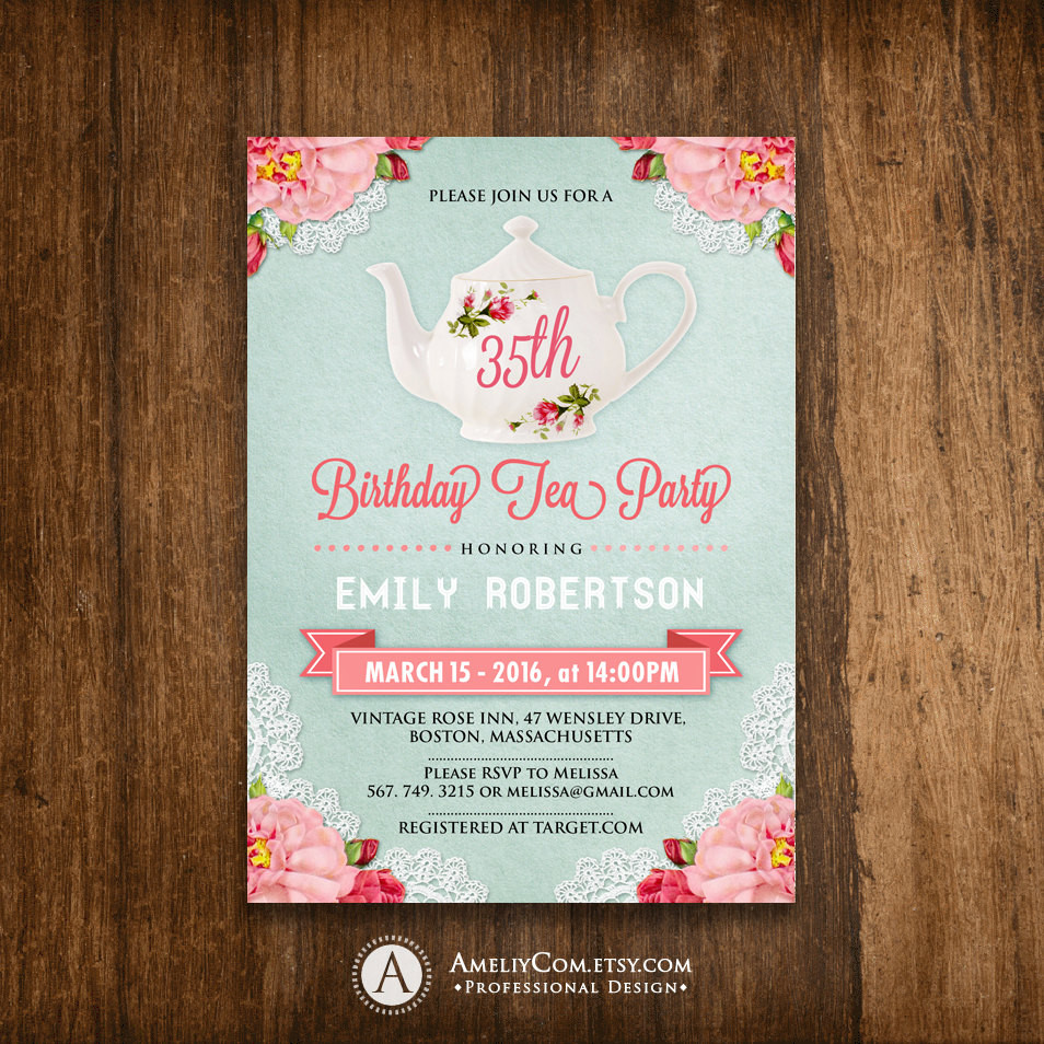 Best ideas about Adult Birthday Party Invitations
. Save or Pin Adult Birthday Invitations Tea Party Birthday Invite DIY Now.