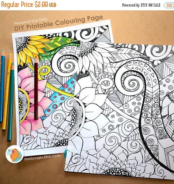 Best ideas about Adult Coloring Books For Sale
. Save or Pin SALE Adult Coloring Book Page Floral Fantasy DIY by FishScraps Now.