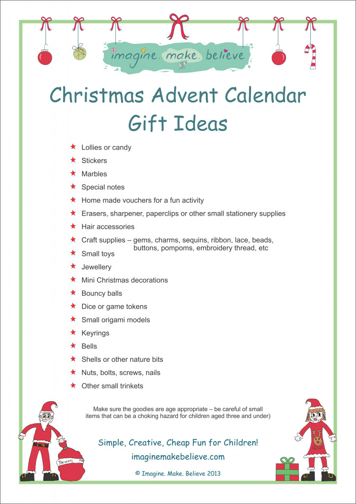 Best ideas about Advent Calendar Gift Ideas
. Save or Pin Christmas Advent Calendar Gift Ideas Imagine Make Believe Now.