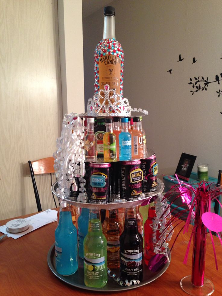 Best ideas about Alcohol Birthday Cake
. Save or Pin 21st birthday present Alcohol tower cake Now.