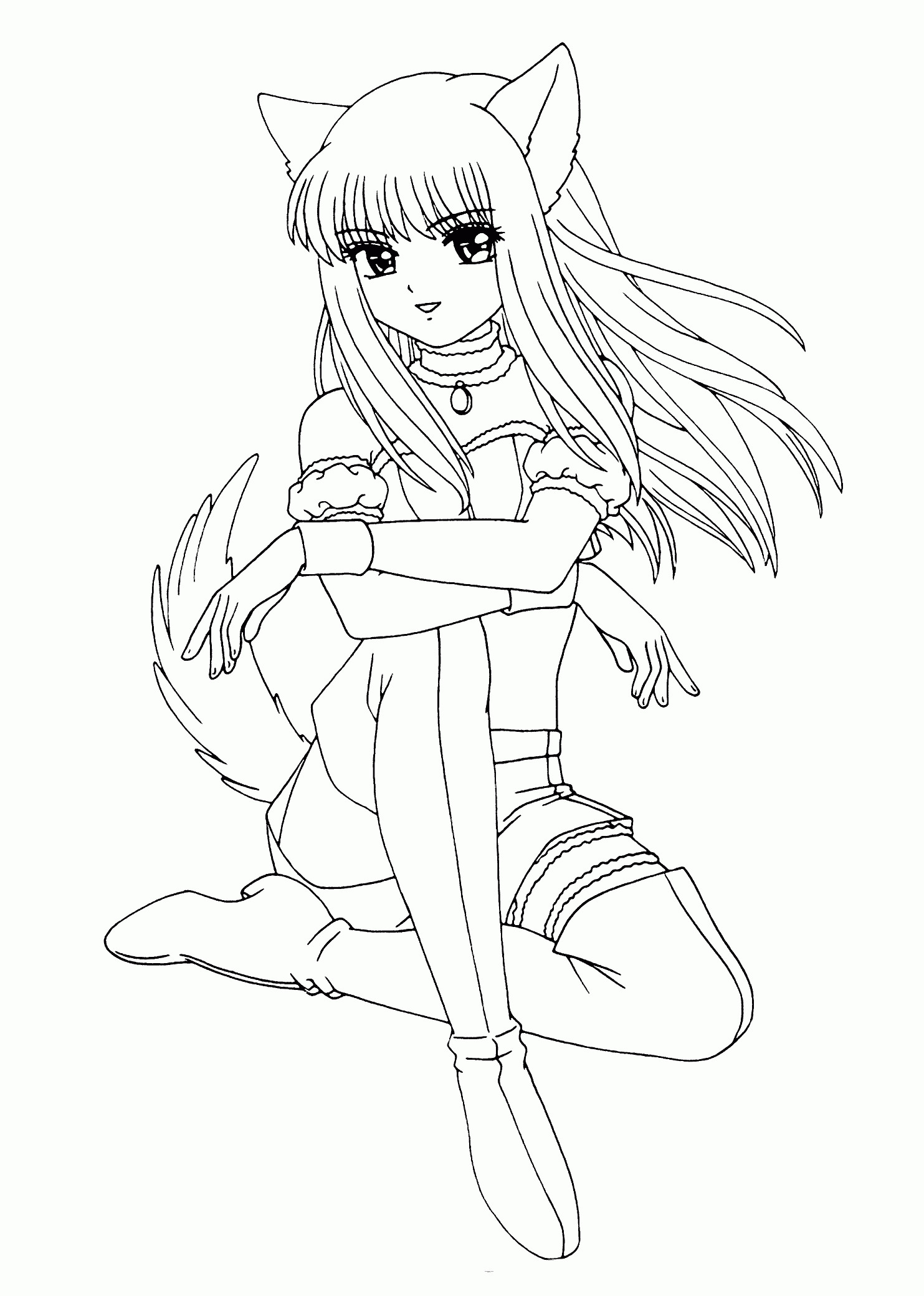 Best ideas about All Fox Coloring Pages For Teens
. Save or Pin Anime Fox Girl Cute Coloring Pages Coloring Home Now.