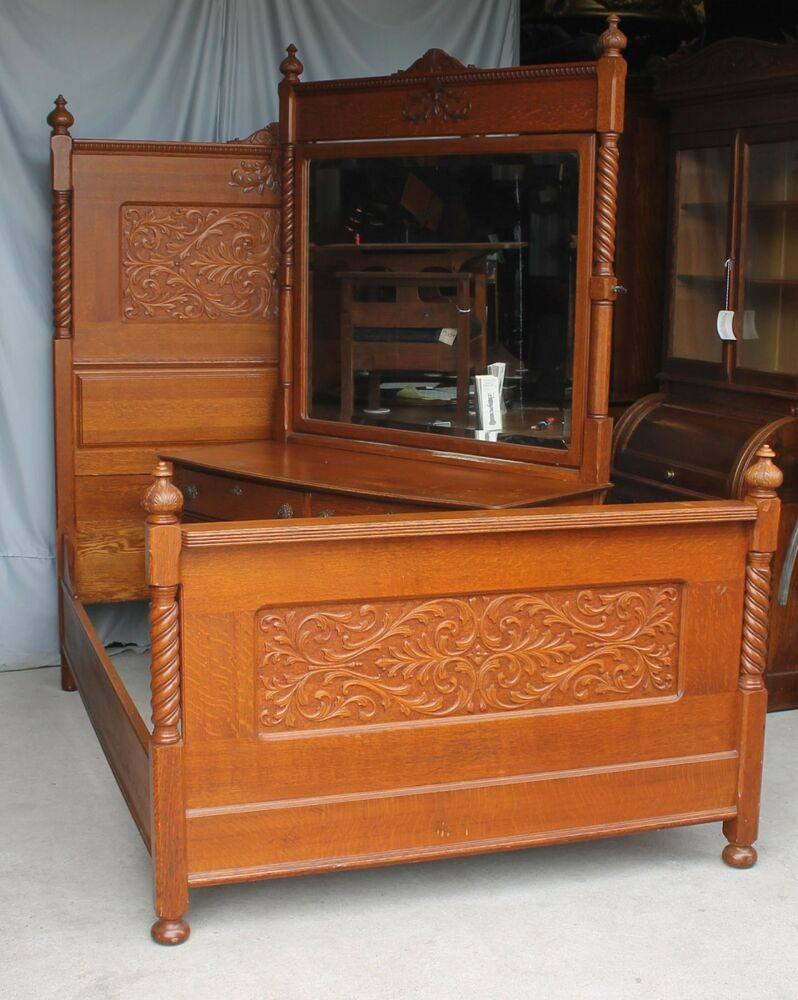 Best ideas about Antique Bedroom Sets
. Save or Pin Antique Carved Oak Two Piece Bedroom Set Bed and Dresser Now.