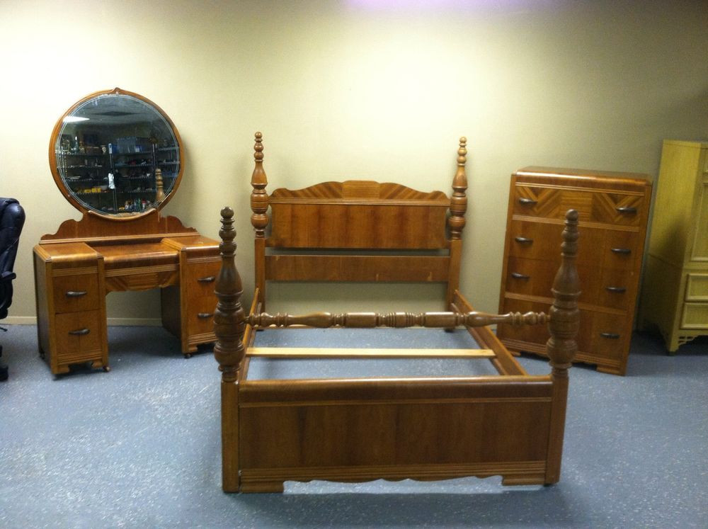 Best ideas about Antique Bedroom Sets
. Save or Pin Rare Antique Art Deco Waterfall Style 1930s 3 Pc Bedroom Now.