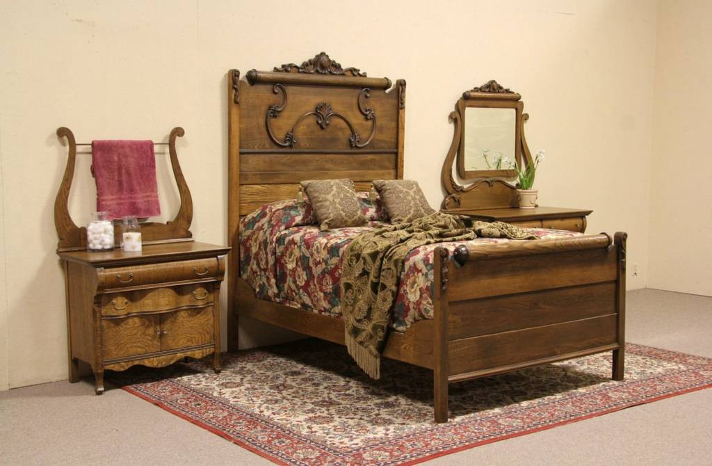 Best ideas about Antique Bedroom Sets
. Save or Pin Oak Victorian 1900 Antique 3 Pc Bedroom Set Full Size Now.
