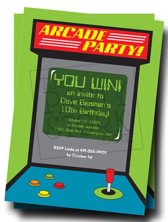 Best ideas about Arcade Birthday Party
. Save or Pin Arcade Invitation Arcade or Video Game Party Video Game Now.
