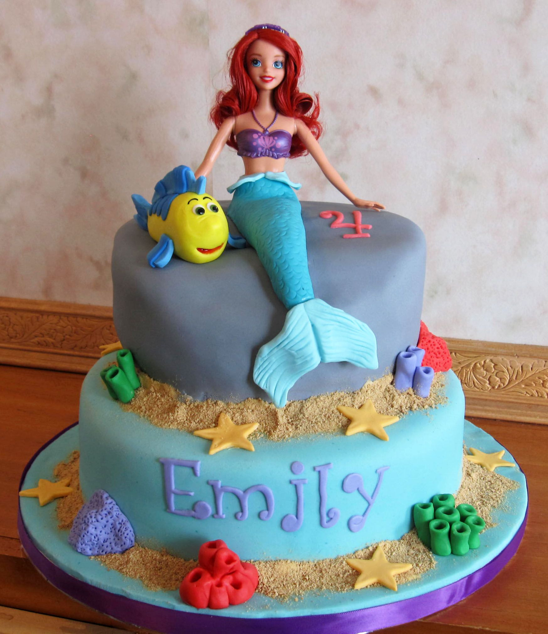 Best ideas about Ariel Birthday Cake
. Save or Pin Ariel 4th Birthday Cake with Flounder Now.