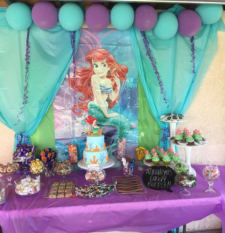 Best ideas about Ariel Birthday Party Ideas
. Save or Pin Annaliyas little Mermaid Candy Table Now.