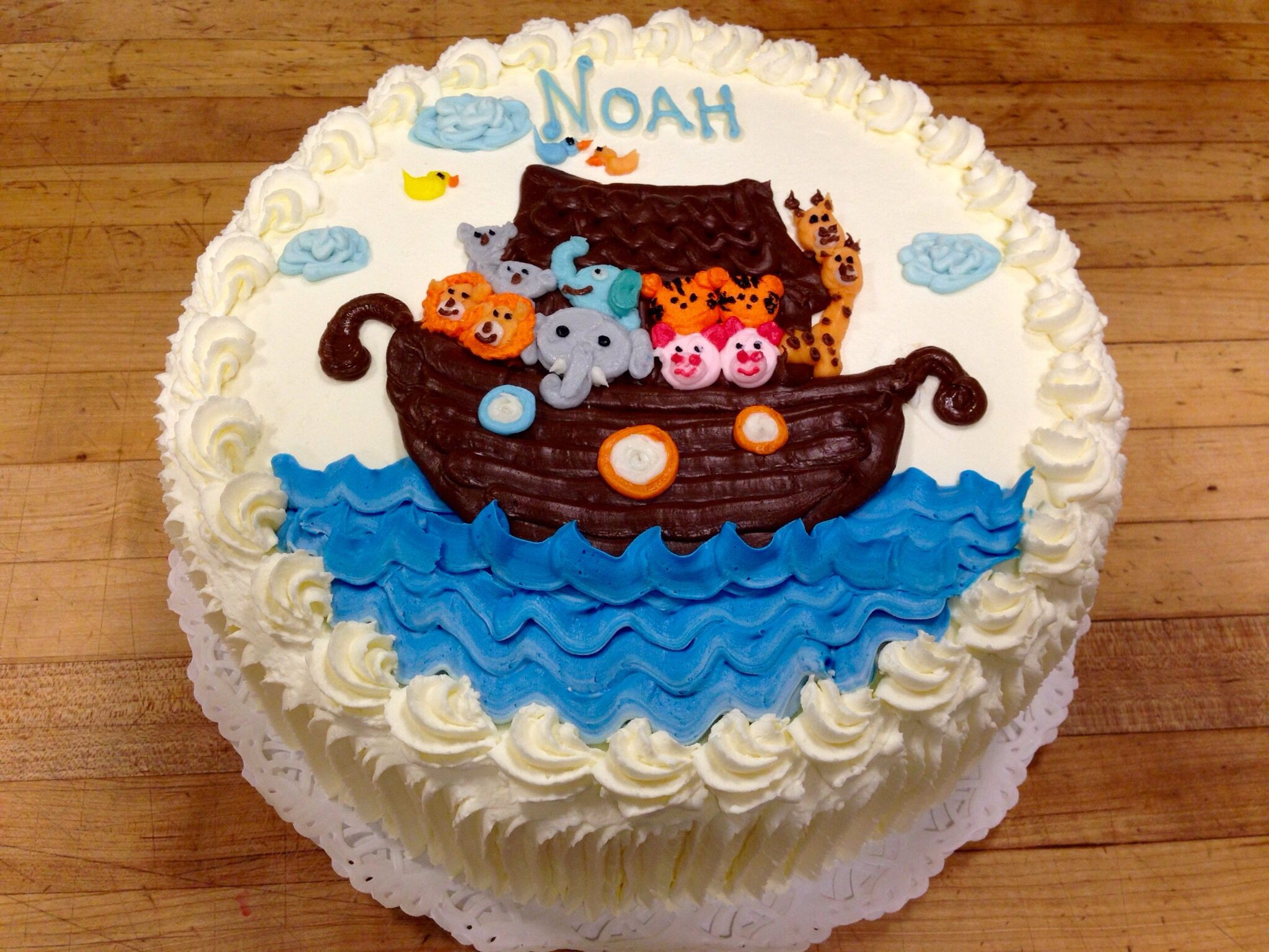 Best ideas about Ark Birthday Cake Slices
. Save or Pin Noah s Ark baby shower cake decorated with hand piped Now.