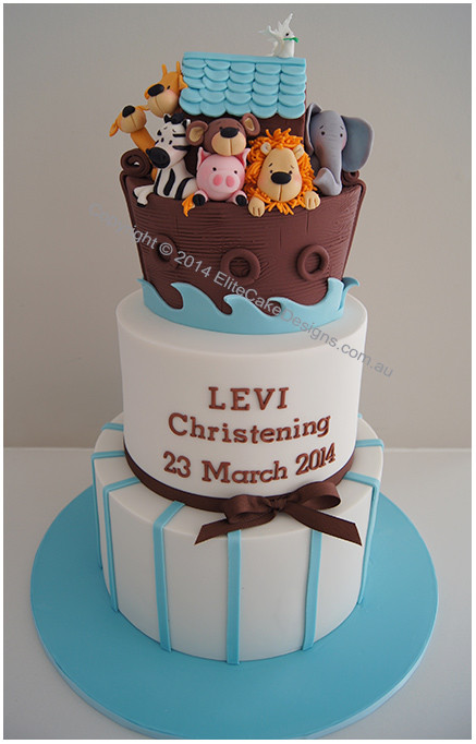 Best ideas about Ark Birthday Cake Slices
. Save or Pin Noah s Ark Boy s Christening Cake Baby Boy Christening Now.