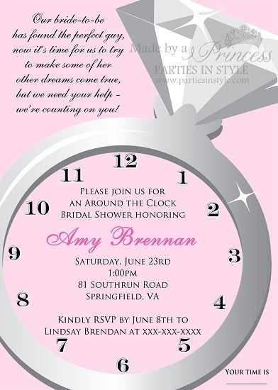 Best ideas about Around The Clock Bridal Shower Gift Ideas
. Save or Pin Around the Clock Bridal Shower Invitation Now.