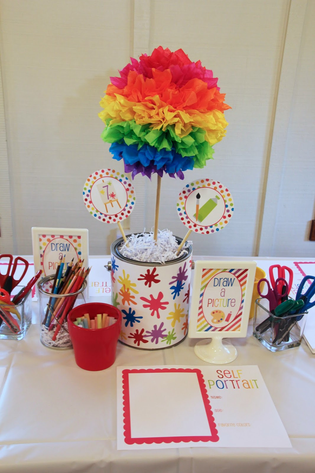 Best ideas about Art Birthday Party Ideas
. Save or Pin 5M Creations Rainbow Art Party Now.