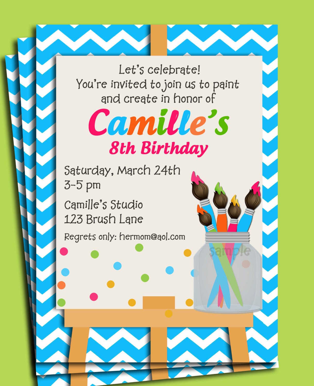 Best ideas about Art Birthday Party Invitations
. Save or Pin Painting Art Party Birthday Invitation Printable or Printed Now.