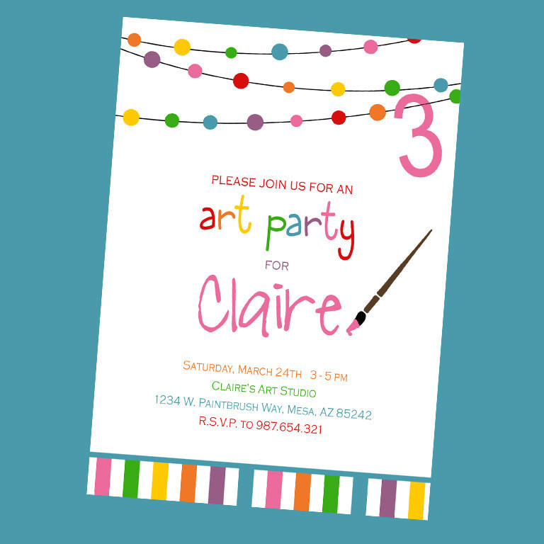 Best ideas about Art Birthday Party Invitations
. Save or Pin Art Birthday Party Invitation Now.