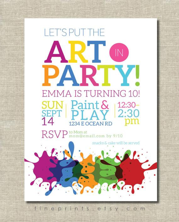 Best ideas about Art Birthday Party Invitations
. Save or Pin art party invitation painting party art birthday party Now.