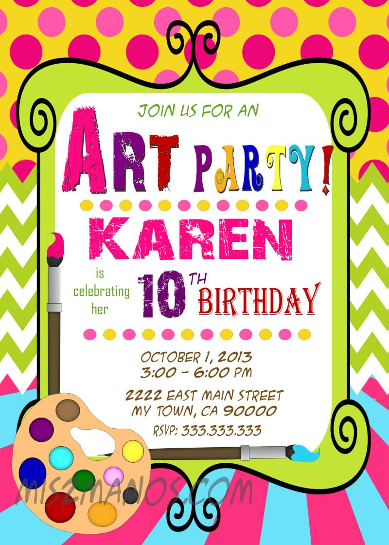 Best ideas about Art Birthday Party Invitations
. Save or Pin Art Party Invitation Art Birthday Paint Now.