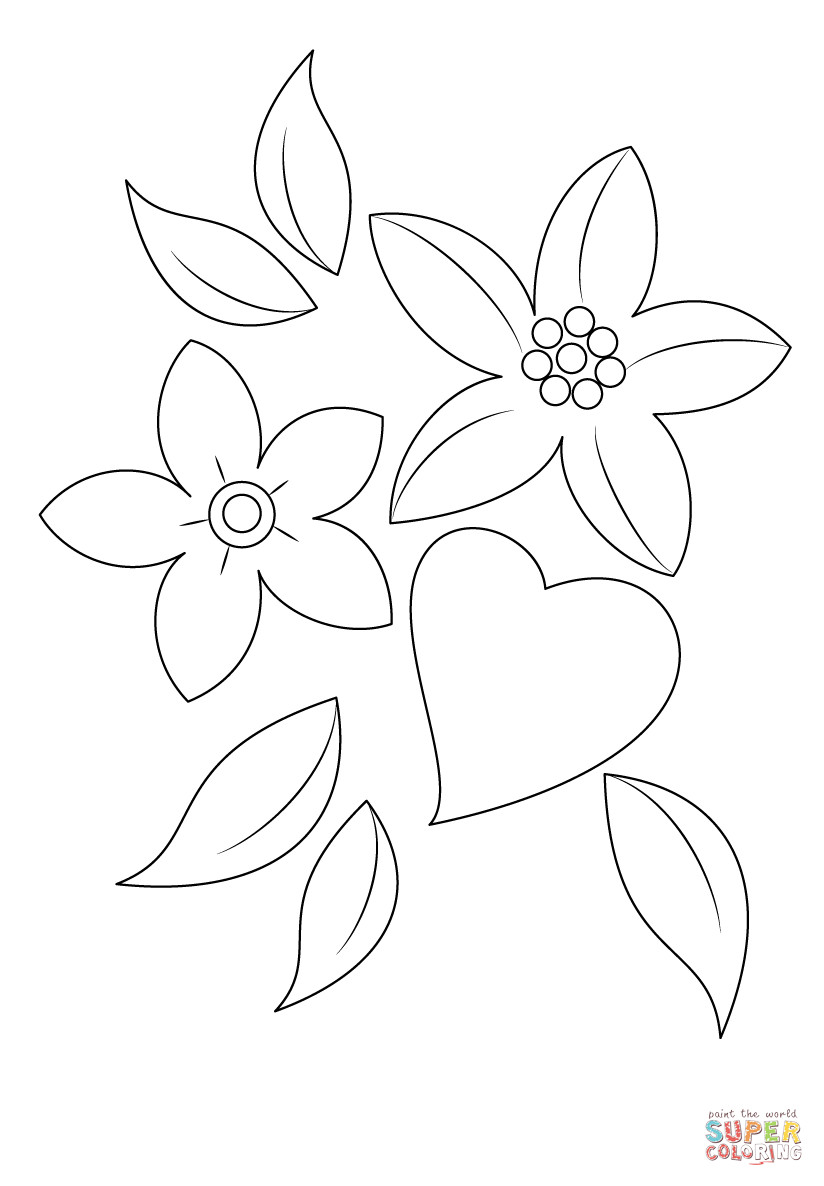 Best ideas about Artful Flower Heart Coloring Sheets For Girls Flowers
. Save or Pin Heart and Flowers coloring page Now.