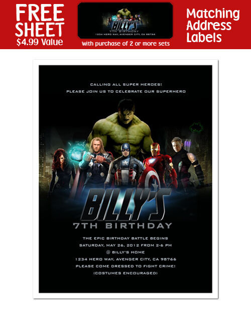 Best ideas about Avengers Birthday Invitations
. Save or Pin 8 AVENGERS Birthday Party Personalized INVITATIONS Now.