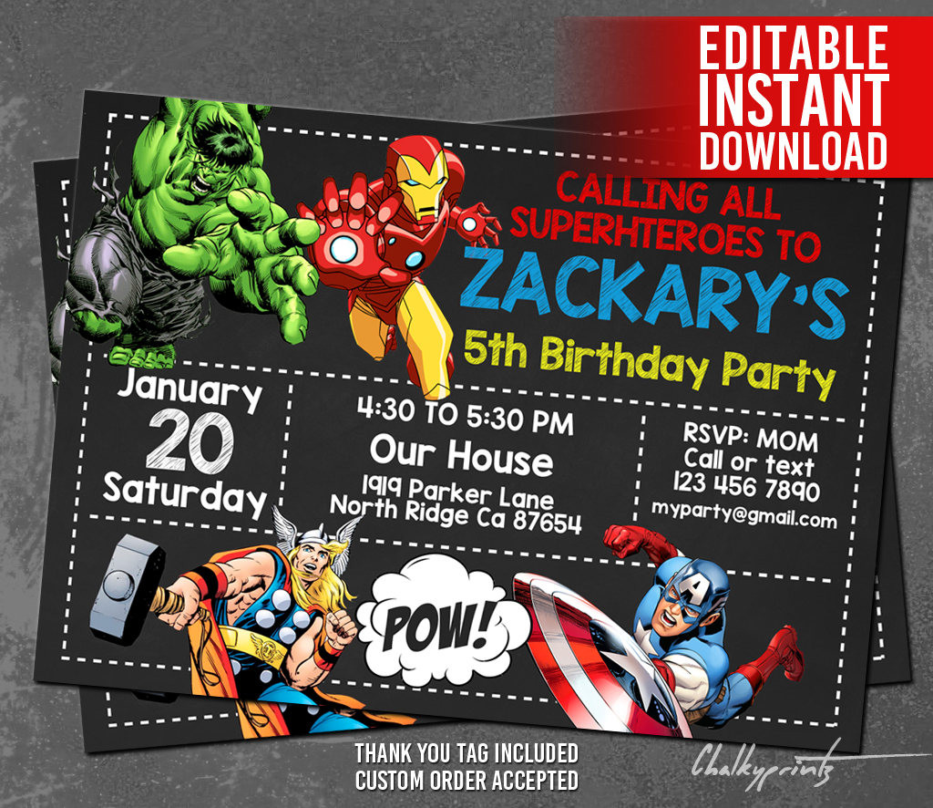 Best ideas about Avengers Birthday Invitations
. Save or Pin Avengers Invitation Instant Download Avengers Invitations Now.