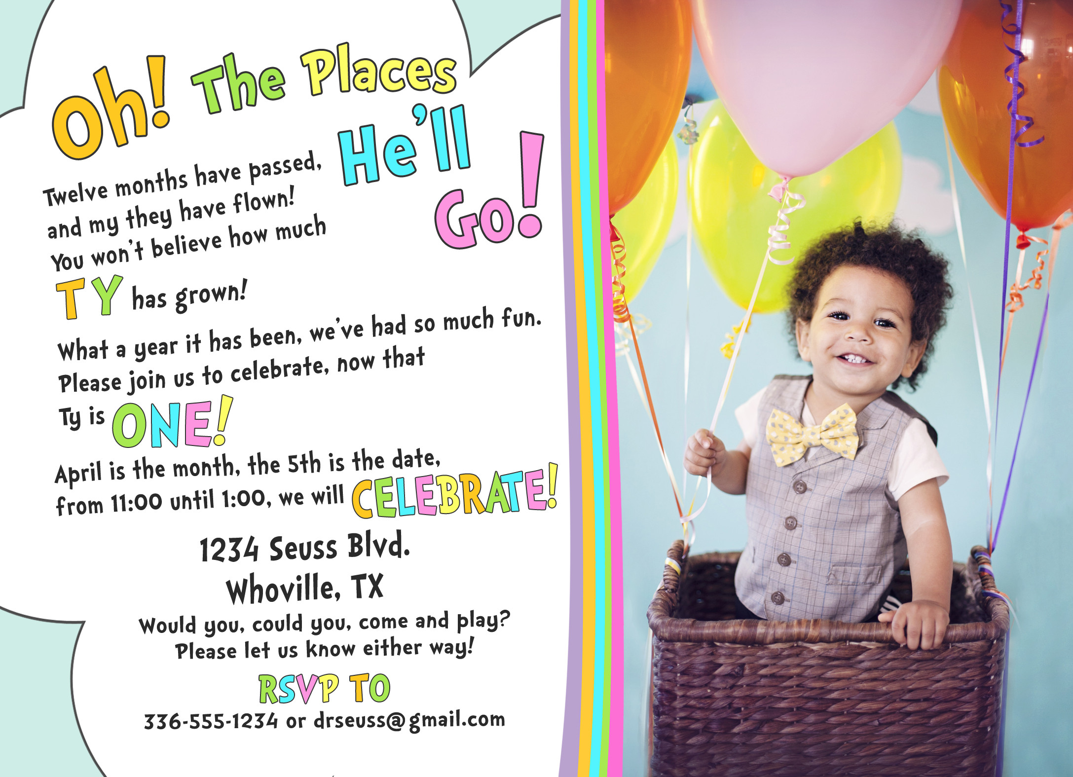 Best ideas about Baby 1st Birthday Party Places
. Save or Pin Dr Seuss Oh the places you ll go party First birthday Now.