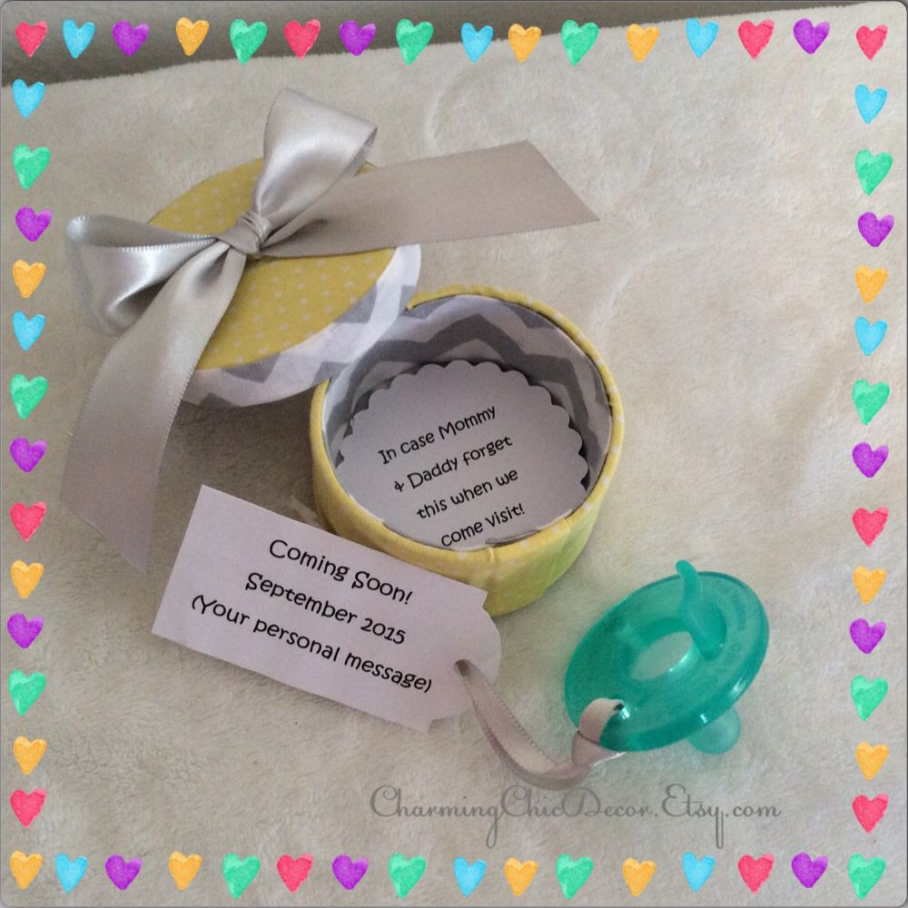 Best ideas about Baby Announcements Gift Ideas
. Save or Pin Cute Binkie Box Pregnancy Announcement This adorable Now.