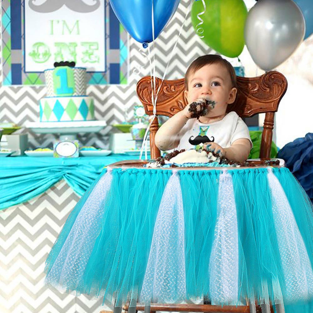 Best ideas about Baby Birthday Decorations
. Save or Pin Baby Shower Boy Party Set Tutu Tull Skirt for High Chair Now.