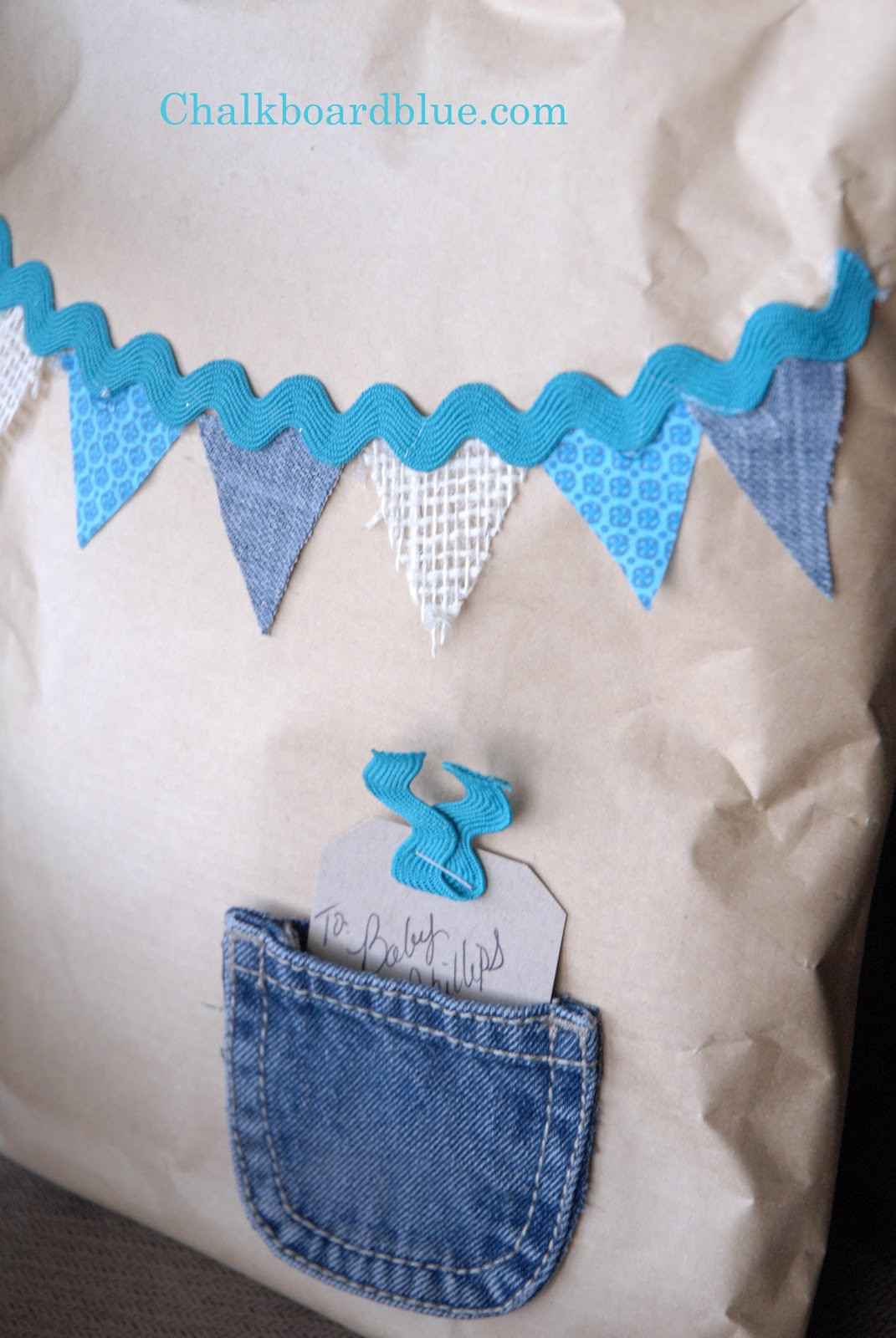 Best ideas about Baby Boy Gift Wrap Ideas  . Save or Pin Chalkboard Blue Quick & Inexpensive Baby Gift Wrap Idea Now.