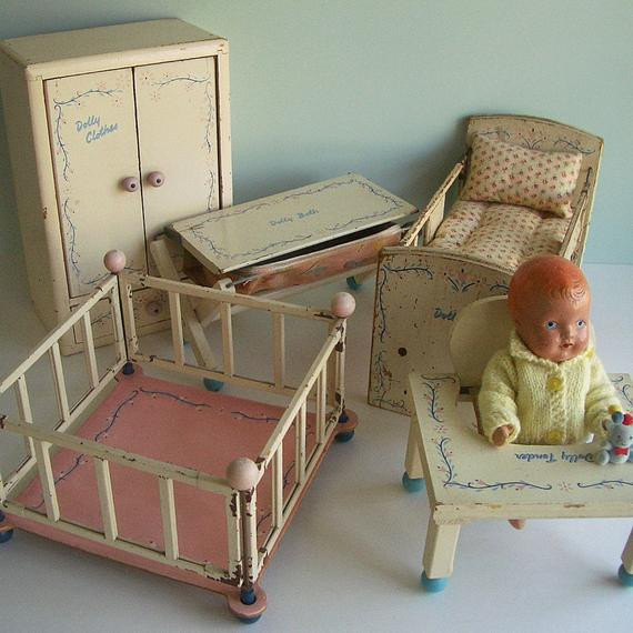 Best ideas about Baby Dolls Furniture Sets
. Save or Pin 1930s Baby Doll with Matching Set of Furniture Crib Now.