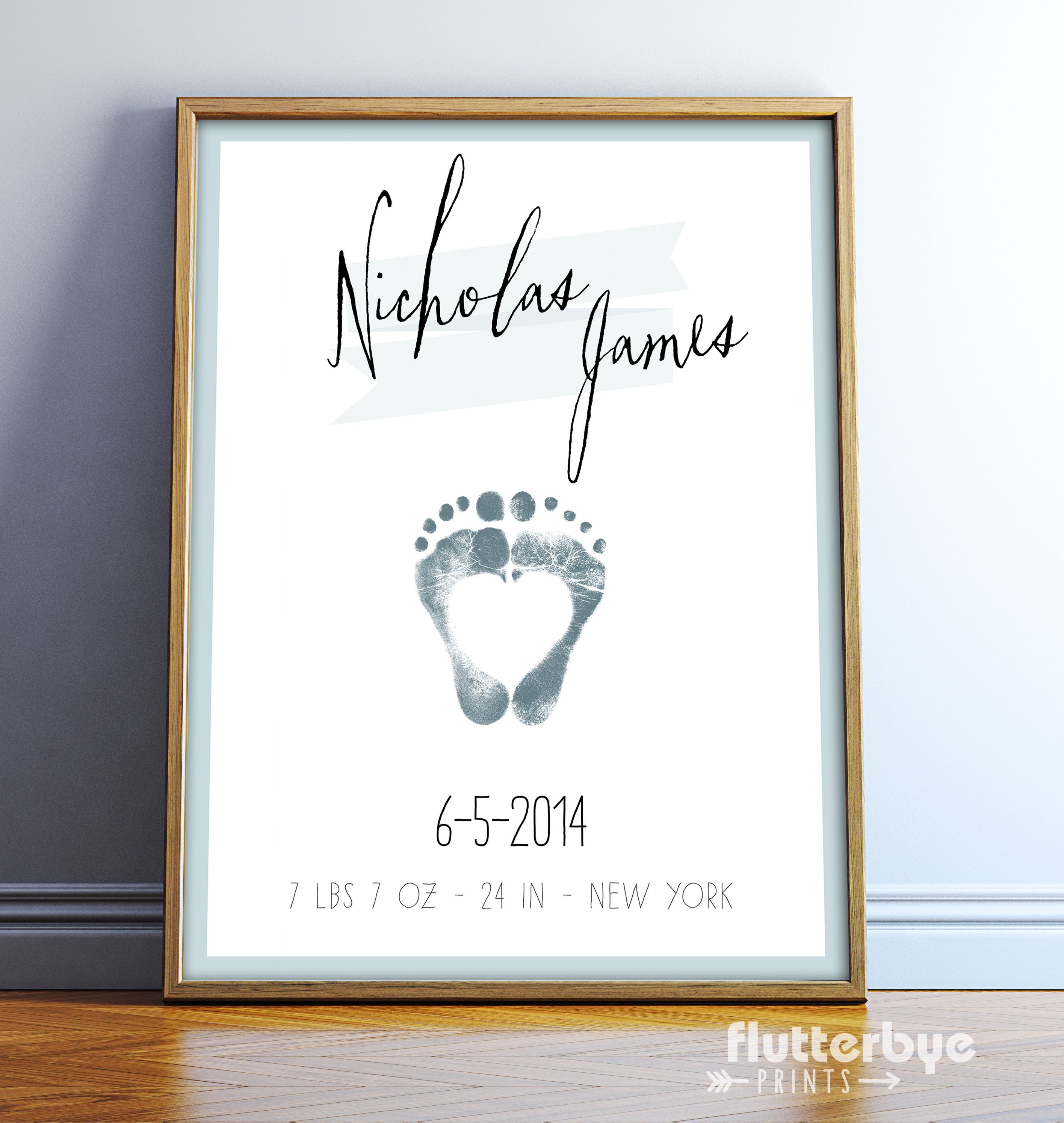 Best ideas about Baby Footprint Gift Ideas
. Save or Pin Baby Footprint Personalized Boy Nursery Wall Art Birth Now.