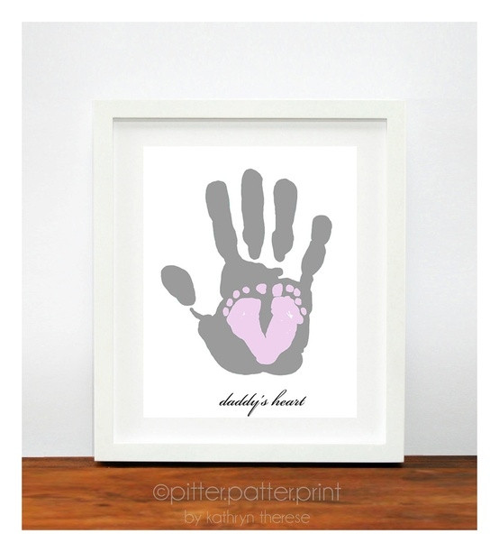 Best ideas about Baby Footprint Gift Ideas
. Save or Pin Gift for New Dad Baby Footprint Dad Hand Print Now.