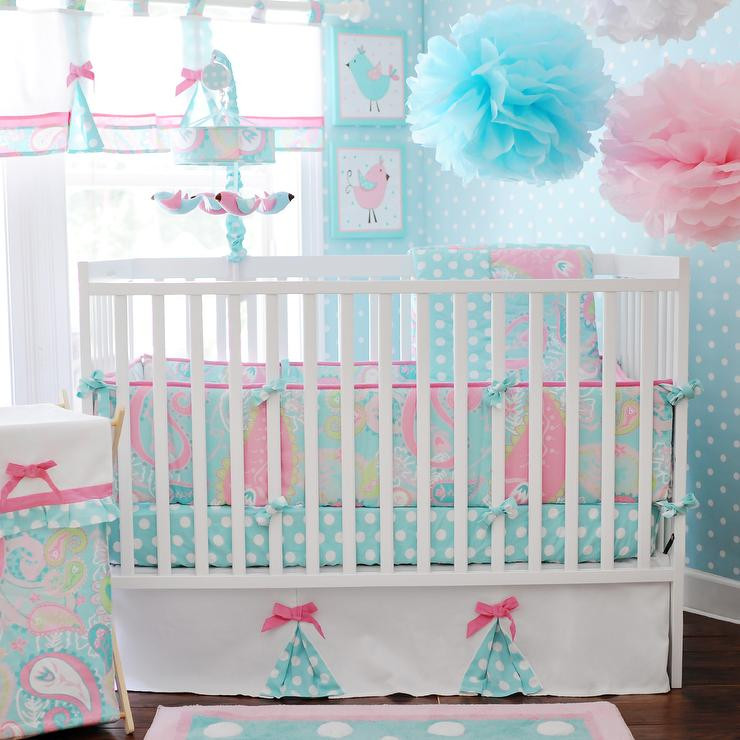 Best ideas about Baby Girl Bedroom Sets
. Save or Pin Aqua and Pink Crib Bedding Now.