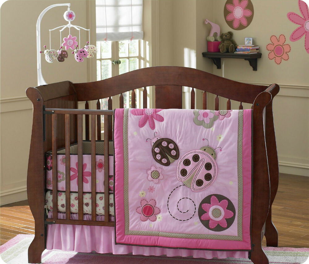 Best ideas about Baby Girl Bedroom Sets
. Save or Pin Pink & Brown Flower Ladybug Theme 4 Piece Baby Girl Crib Now.