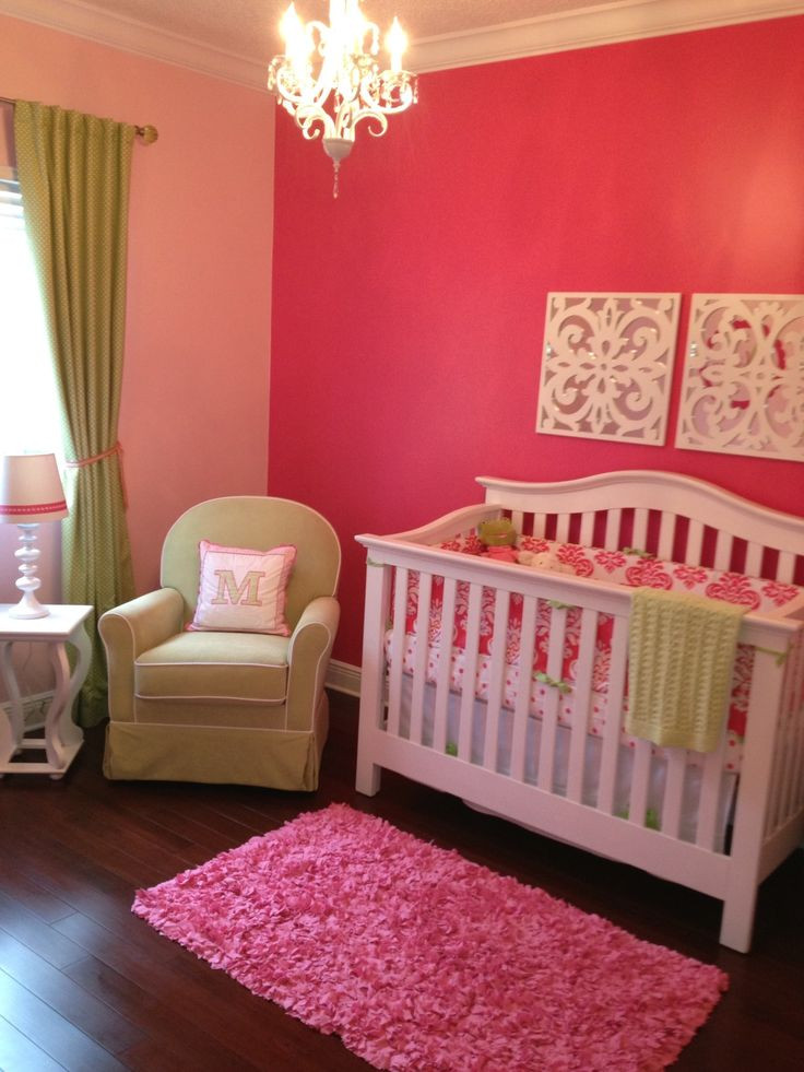 Best ideas about Baby Girl Room Colors
. Save or Pin Baby Girl Nursery Accent wall with lighter walls Now.