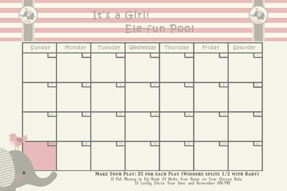 Best ideas about Baby Pool Game
. Save or Pin Items similar to Customize Baby Calendar for Baby Shower Now.