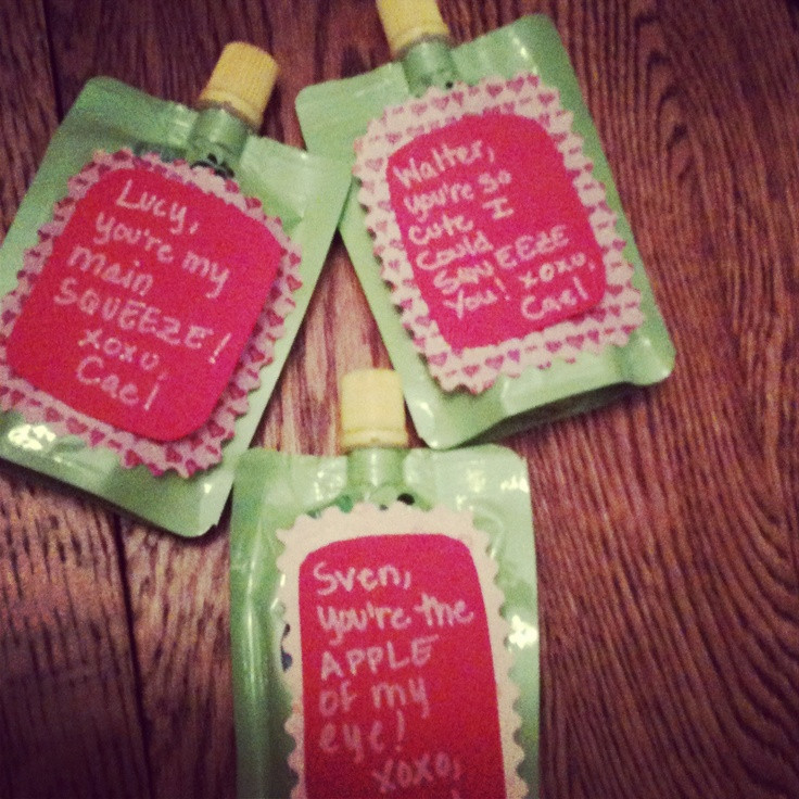 Best ideas about Baby Valentine Gift Ideas
. Save or Pin Infant valentines on applesauce pouches Now.