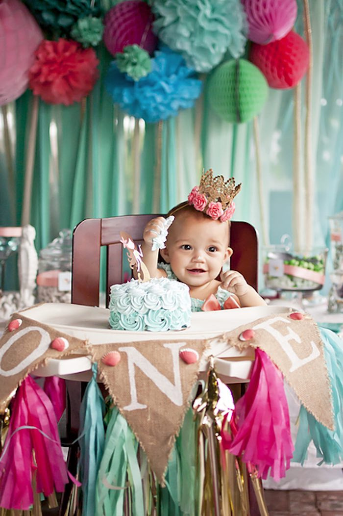 Best ideas about Baby's First Birthday Decorations
. Save or Pin Kara s Party Ideas Littlest Mermaid 1st Birthday Party Now.